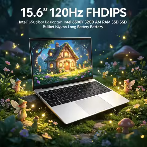 15.6" 120Hz FHD IPS Notebook, Intel 6500Y, 32GB RAM, 2TB SSD, Equipped with Backlit Keyboard and Lon