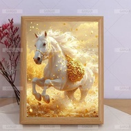 Horse to Success Golden Horse Lucky Blessing Photo Frame Room Desktop Table Friend Style Decoration 
