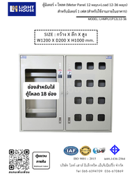 ตู้เหล็กใส่มิเตอร์ไฟฟ้า 12 ช่อง + โหลดเซนเตอร์ 12-36 ช่อง (Meter Panel 12 Ch + Loadcenter 12-36 ways
