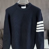 Thom Browne Trendy Brand Tb Knitted Sweater For Men In Autumn And Winter Fashionable Four-Stripe Rou