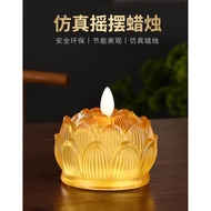 LED LOTUS CANDLE Battery Type Glazed Blessing Light led LOTUS Light Buddha Light Dharma Conference L