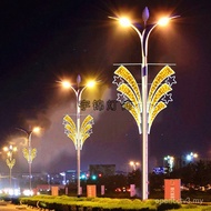 Pengeluaran lampu hiasan tiang LED pentagram tiga dimensi, lampu tiang jalan bertemakan orang salji 