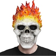 Topeng Tengkorak Hantu Menyeramkan Demon Flame Skeleton Knight Ghostface Masks Kostum Halloween Akse
