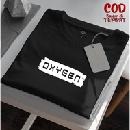 PUTIH Oxygen Block Text Distro T-Shirt White Contemporary Men's T-Shirt Bandung Distro T-Shirt Men's