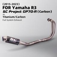 sc project GP70-R Titanium for YAMAHA yzf R25 MT25 Full titanium alloy exhaust system 2015-2023