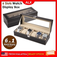 ALX 6 Slots Premium Italy Leather Watch Display Holder Case Box kulit premium Kes Jam Tamgan Paparan