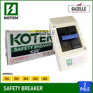 Koten Safety Breaker KSB 2 Pole 15A / 20A / 30A / 40A / 50A / 60A / 70A / 100A