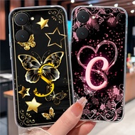 Case For Vivo Y03 Y03T Y04 4G Clear Protection Soft Silicone High Quality Couple Letter Casing For V