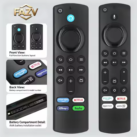 FAZV Voice Remote for Amazon Fire Stick 2/3/4K H69A73 L5B83G Basic Smart TV EL7365/EL7366/EL7367/EL7