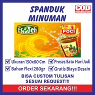Spanduk Banner Backdrop Plang Usaha Minum Minuman Es Teh Poci Segar Ukuran 150x80cm Free Gratis Desa