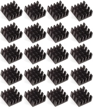 Easycargo 20pcs 14mm Heatsink 14x14x7mm, Black Anodized Aluminum Heat Sink for Cooling Cooler GPU Ch