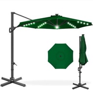 全城熱賣 - 戶外傢具(太陽傘)Solar LED Cantilever Patio Umbrella 360-Degree Outdoor Sun Shade【Green】#E066001354