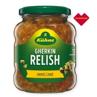 KUHNE Gherkin Relish Sweet Pickle with Crunchy Gherkins – 350g | Gluten-Free, Vegan & No Preservativ