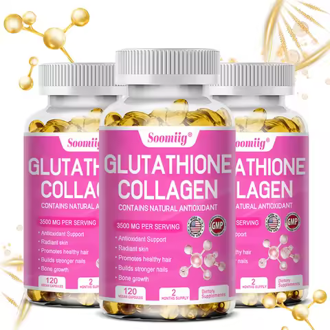 Glutathione Collagen Capsules, Skin Brightening & Anti-Aging, Supports Hair, Skin & Nail Health, NON