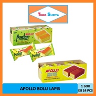 Apollo Pandan/Chocolate Bolu Lapis 24 x 18Gr