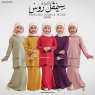 KURUNG SIMPLE ROSE KIDS HASNURI readystock mesra wuduk baju kurung hasnuri