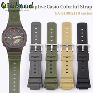 TPU Quick Release Bracelet Compatible Replacement Casio Strap G-Shock Resin Soft Strap Suitable for GA-2100/2110  Specialized Interface 304 Stainless Steel Buckle