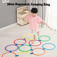 EC 10pcs Hopscotch Jumping Ring Circle Set Colorful Juggling Ring Jumping Lattice Game Kids Children