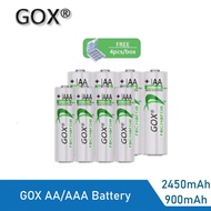 GOX AA and AAA 1.2V Ni-MH Rechargeable Battery 2450mAh and 900mAh (4Pcs/1Box)