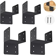 4 Pcs Joist Anchor Connector Fit 6"x 6"Post，Roof Tie Header Hanger Joint Post Cap,Truss to Beam Conn