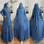 AJE ZAS - Luxurious Gamis Made of Cerutty BabyDoll Material Code-MILANI Jubah Muslimah Dress Muslima
