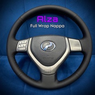Cover Steering Perodua Alza 2010 - 2012 (ori ada leather) Custom Steering Cover DIY Nappa Jahit