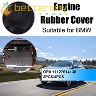 BETTER-MAYSHOW 2pcs/4pcs Trim Rubber Mount, 11127614138 Rubber Engine Top Cover, Durable Black Car Engine Covers for BMW 1 2 3 4 5 6 7 Series /X1 X2 X3 X4 X5 X6 Mini