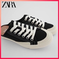ZARA autumn new products women's shoes Asian limited black lace-up sneakers canvas shoes#819