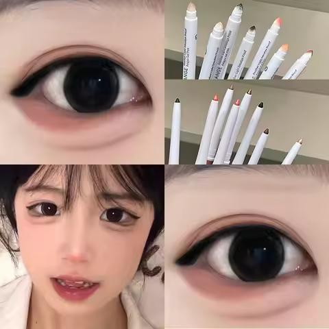 Double-ended Ultra-fine Gel Eyeliner Pencil Pink Brown Under Eye Liner Pen Waterproof Matte Aegyosal