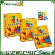 Kids Zone Crayons Non-toxic 8 / 16 / 24 Brilliant Colors