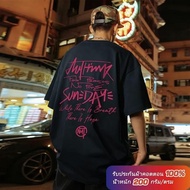 T-shirt Black White Oversize Vintage Round Neck Men Women Cotton 1 C1101