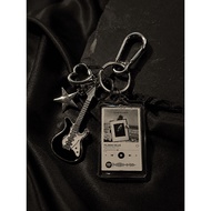 HYEN - Tejano Blue CAS Aesthetic Retro Vintage Keychain - Indie Music Band Keychain Guitar