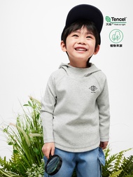 男幼童裝|Logo帽T-灰色