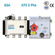 Cầu Dao Chuyển 2 Nguồn Điện Tự Động ATS 3 Pha Hoặc 1 Pha 63A ATS02-63