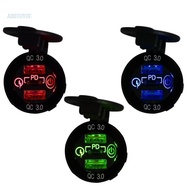 【3C】 Dual USB +USB C 63W PD Car Charger 12V 24V USB C Outlet Socket with LED Lights Car Charger Flam