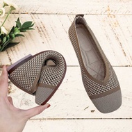 Women's E Cocoon Casual Vivaia-Inspired Knitted Doll Shoes Comfortable Slip On Square-Toe Flats