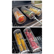 Stainless steel BBQ net BBQ cage Outdoor BBQ roller cage cylindrical BBQ net, cylinder