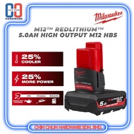 MILWAUKEE M12 RED LITHIUM-ION HIGH OUTPUT 5.0AH BATTERY ONLY (M12 HB5)