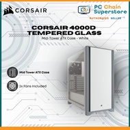 Corsair 4000D Tempered Glass Mid-Tower ATX Case - White