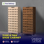 Shoe Cabinet 2 Door 8 Tier Tall Indoor Cupboard Shoe Storage 4 tier cabinet Flexidesignx YUMI