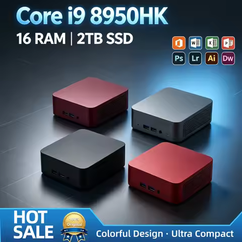 Intel i9 8950HK High Speed Mini PC 16GB RAM 1TB 2TB NVMe SSD WiFi6 BT5.2 Low Power Desktop Pro Max U