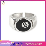 [xinhuan75l.] Pool Ball Ring 8 Ball Pool Ball Ring Billiards Men'S Ring Adjustable Number Black 8 Ei