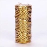 1.5mm 100M Gold Silver Macrame Cord Rope String for Sewing DIY Rope Ribbon Crafts Twine Twisted Thread Christmas Home Decoration (Color : Gold)