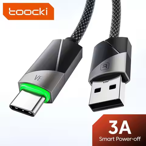 Toocki 60W USB Type C Cable 3A Fast Charging Charger Smart Power-off USB A to USB C For Xiaomi Samsu