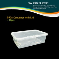 A650 Rectangular Food Container With Lid Microwave Safe Bekas Petak