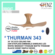 EFENZ Hugger 34" DC-Eco Ceiling Fan with 22W Samsung Dimmable LED Light Kit (Kith Edition)