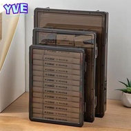 YVE A4 File Box, Plastic A4 Certificate Storage Box,  Transparent Multifunctional Dustproof Multifun