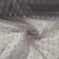 Kain Tile DOT Tulle POLKADOT warna SAGE GREEN MAUVE DENIm Halus Meteran Bahan Gamis Wanita Kekinian