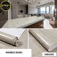 (Hot Sale) Platinum DIY Marble Wallpaper Cabinet Wallpaper PVC Waterproof Wall stickers (60CMX5M)