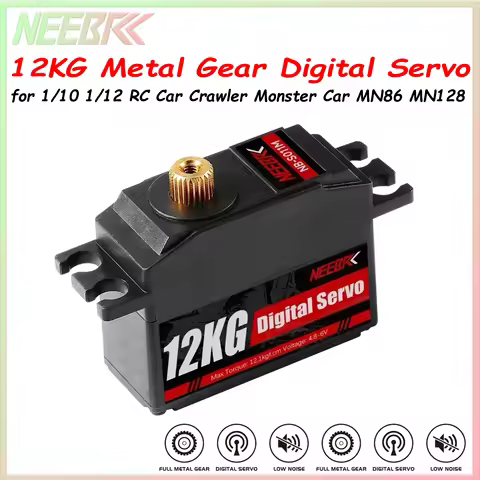 NEEBRC 12KG Metal Gear Short Body Digital Servo Low Profile for 1/12 RC Car Wltoys 12428 12423 WPL M